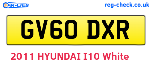 GV60DXR are the vehicle registration plates.