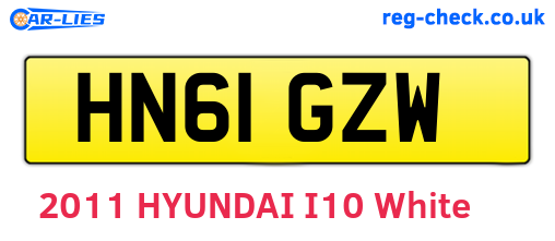HN61GZW are the vehicle registration plates.