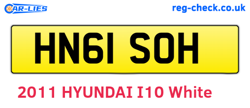 HN61SOH are the vehicle registration plates.