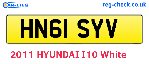 HN61SYV are the vehicle registration plates.