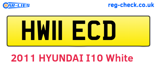 HW11ECD are the vehicle registration plates.