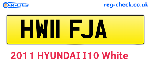 HW11FJA are the vehicle registration plates.