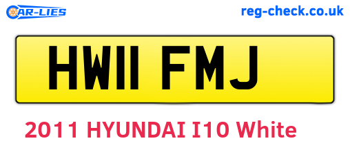 HW11FMJ are the vehicle registration plates.