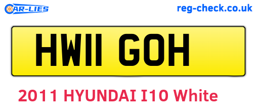HW11GOH are the vehicle registration plates.