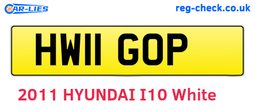 HW11GOP are the vehicle registration plates.
