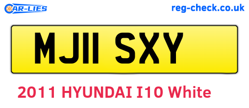 MJ11SXY are the vehicle registration plates.