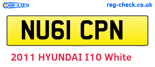 NU61CPN are the vehicle registration plates.