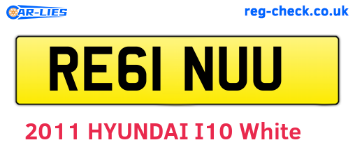 RE61NUU are the vehicle registration plates.
