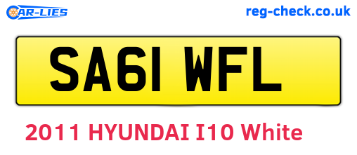 SA61WFL are the vehicle registration plates.