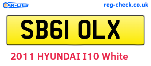 SB61OLX are the vehicle registration plates.