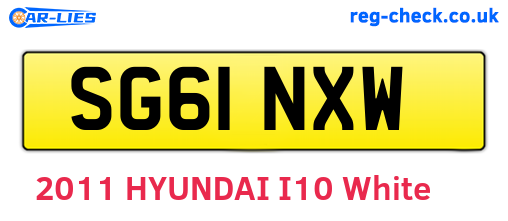 SG61NXW are the vehicle registration plates.