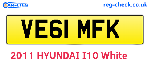 VE61MFK are the vehicle registration plates.