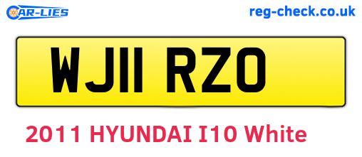 WJ11RZO are the vehicle registration plates.