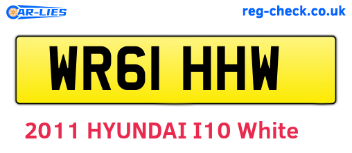 WR61HHW are the vehicle registration plates.