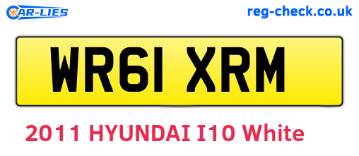 WR61XRM are the vehicle registration plates.