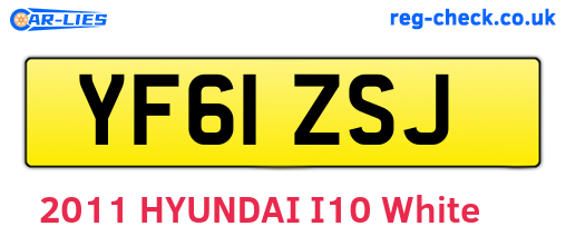 YF61ZSJ are the vehicle registration plates.