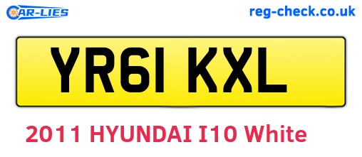 YR61KXL are the vehicle registration plates.