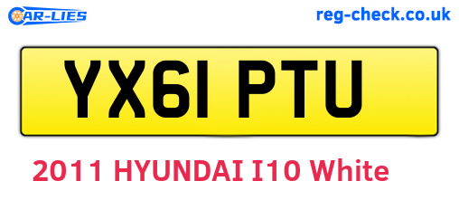 YX61PTU are the vehicle registration plates.
