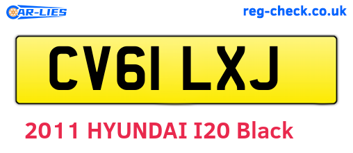 CV61LXJ are the vehicle registration plates.