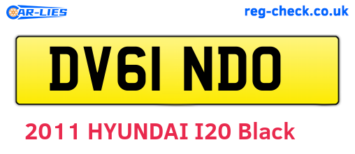 DV61NDO are the vehicle registration plates.