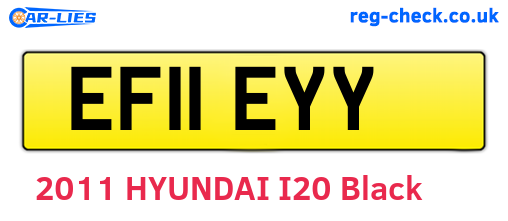 EF11EYY are the vehicle registration plates.