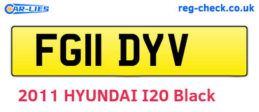 FG11DYV are the vehicle registration plates.
