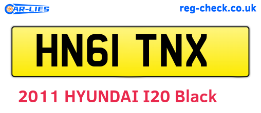 HN61TNX are the vehicle registration plates.