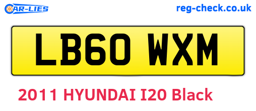LB60WXM are the vehicle registration plates.