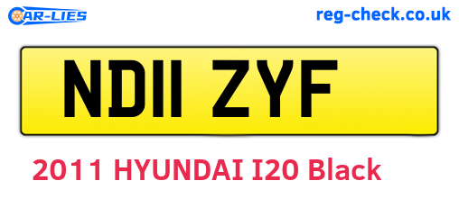 ND11ZYF are the vehicle registration plates.