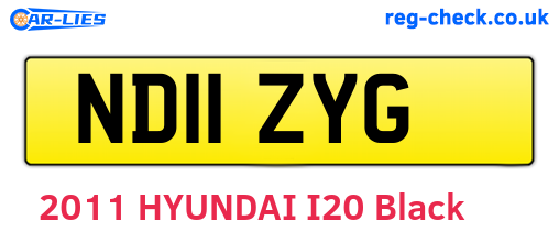 ND11ZYG are the vehicle registration plates.