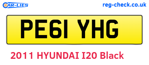 PE61YHG are the vehicle registration plates.