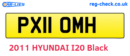 PX11OMH are the vehicle registration plates.