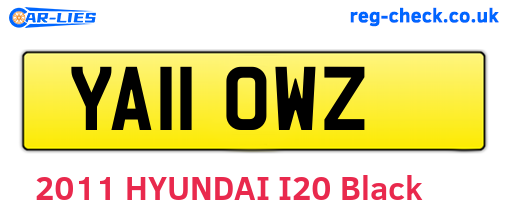 YA11OWZ are the vehicle registration plates.