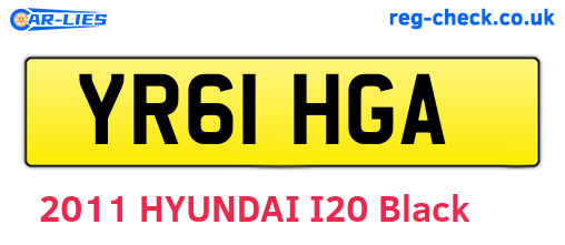 YR61HGA are the vehicle registration plates.