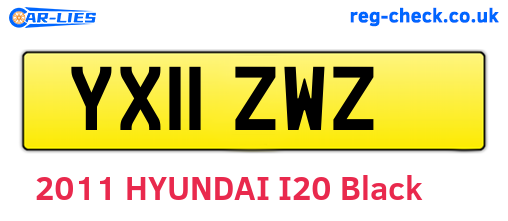 YX11ZWZ are the vehicle registration plates.