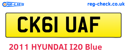 CK61UAF are the vehicle registration plates.