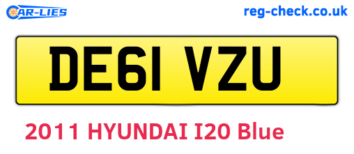 DE61VZU are the vehicle registration plates.