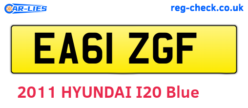 EA61ZGF are the vehicle registration plates.