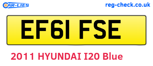 EF61FSE are the vehicle registration plates.