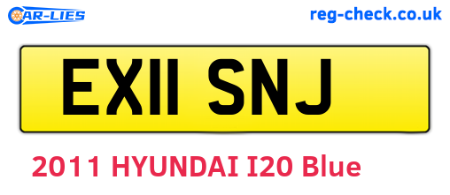 EX11SNJ are the vehicle registration plates.