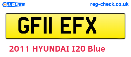 GF11EFX are the vehicle registration plates.