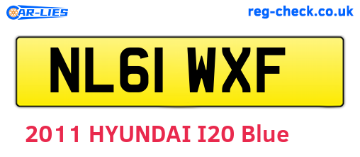 NL61WXF are the vehicle registration plates.