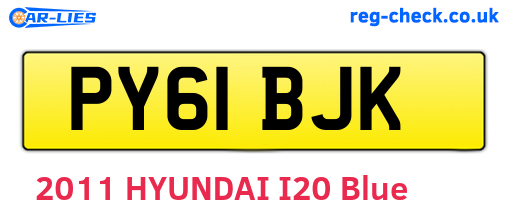 PY61BJK are the vehicle registration plates.