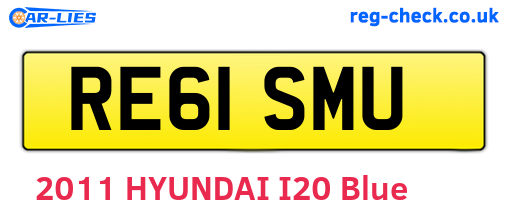 RE61SMU are the vehicle registration plates.