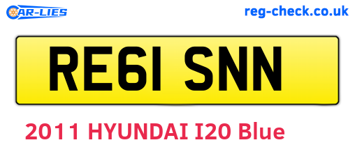 RE61SNN are the vehicle registration plates.