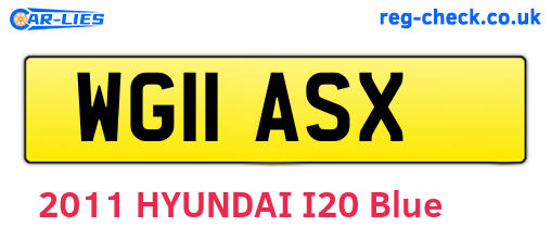 WG11ASX are the vehicle registration plates.