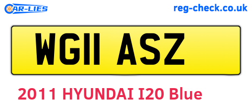 WG11ASZ are the vehicle registration plates.