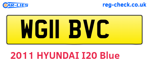 WG11BVC are the vehicle registration plates.
