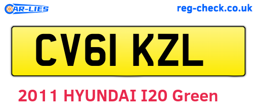 CV61KZL are the vehicle registration plates.