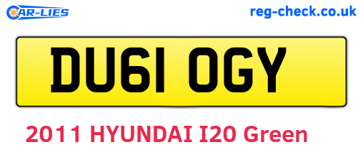 DU61OGY are the vehicle registration plates.